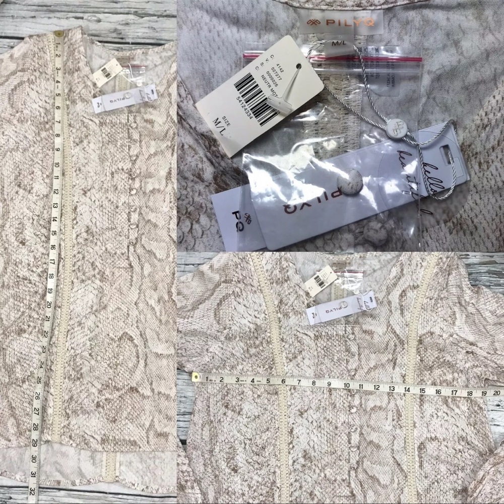 Anthropologie Mini Dress Tunic Coverup Camilla Snake Print Crochet Henley NEW M - Picture 15 of 16